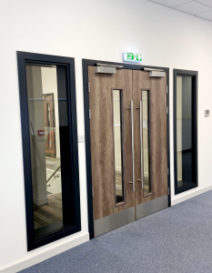 timber door with steel frame and closers