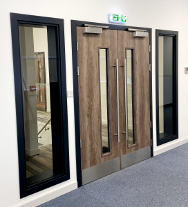 timber door with steel frame and closers
