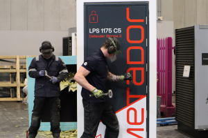 Live demonstration of the SR3 (C5) security testing of a Metador steel doorset at The Security Event 2025